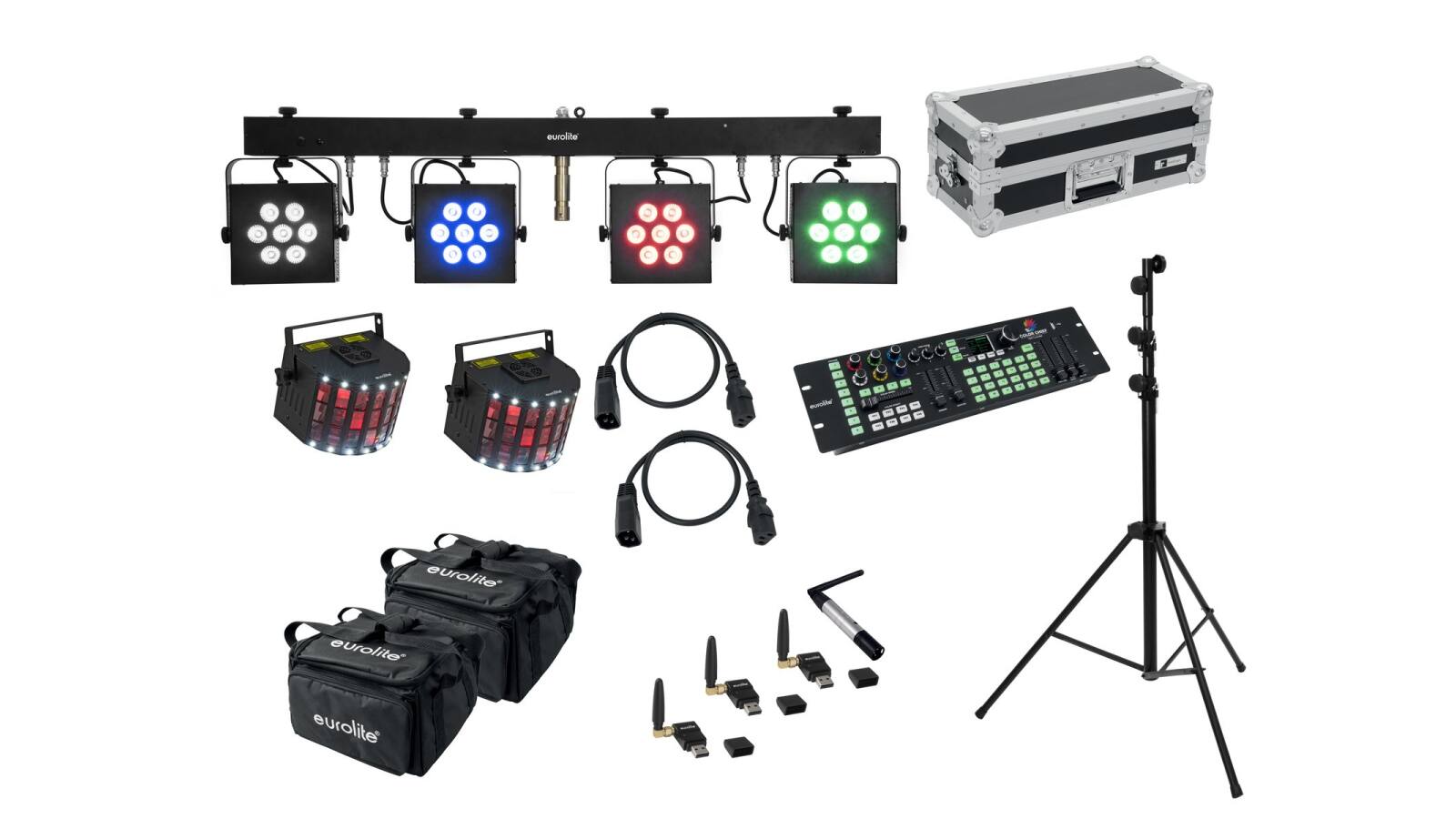 EUROLITE Set LED KLS-3002 + Laser Derby Mobile Bundle EUROLITE Set LED KLS-3002 + Laser Derby Mobile Bundle von Eurolite