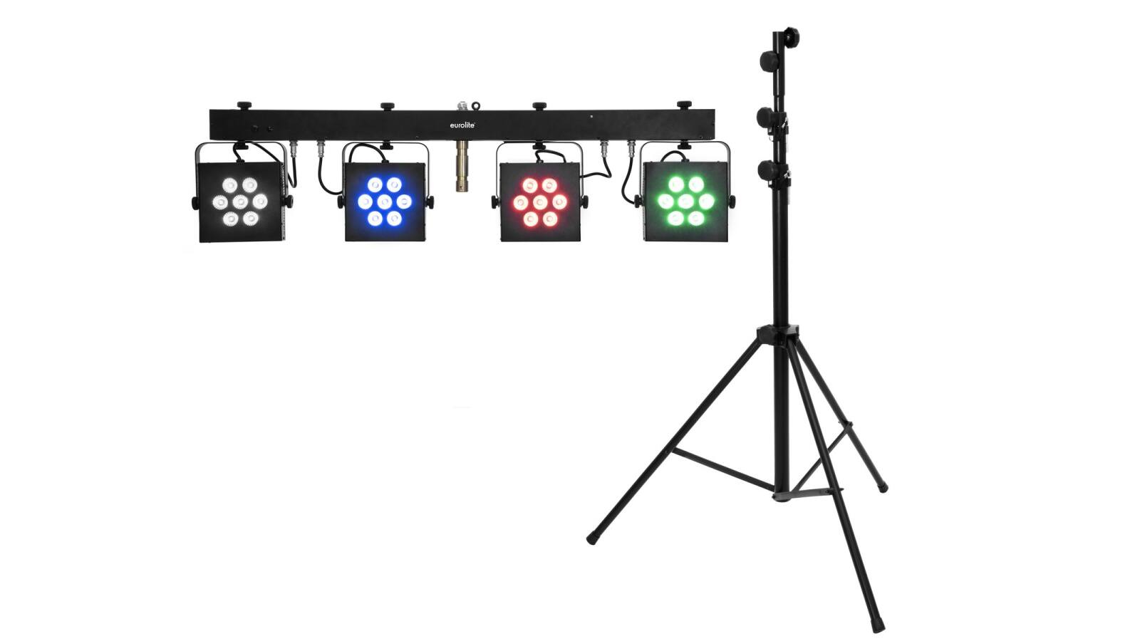 EUROLITE Set LED KLS-3002 + STV-60-WOT EU Stahlstativ schwarz von Eurolite
