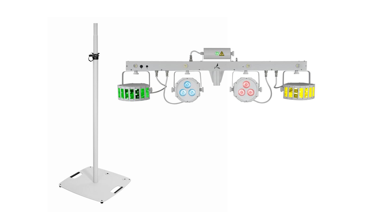 EUROLITE Set LED KLS Laser Bar FX-Lichtset weiß + BPS-3 Boxenhochständer weiß von Eurolite