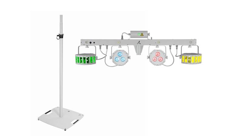 EUROLITE Set LED KLS Laser Bar FX-Lichtset weiß + BPS-3 Boxenhochständer weiß von Eurolite
