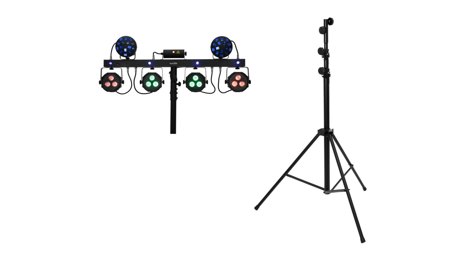 EUROLITE Set LED KLS Laser Bar Next FX-Lichtset + STV-60-WOT EU Stahlstativ schwarz EUROLITE Set LED KLS Laser Bar Next FX-Lichtset + STV-60-WOT EU Stahlstativ schwarz von Eurolite