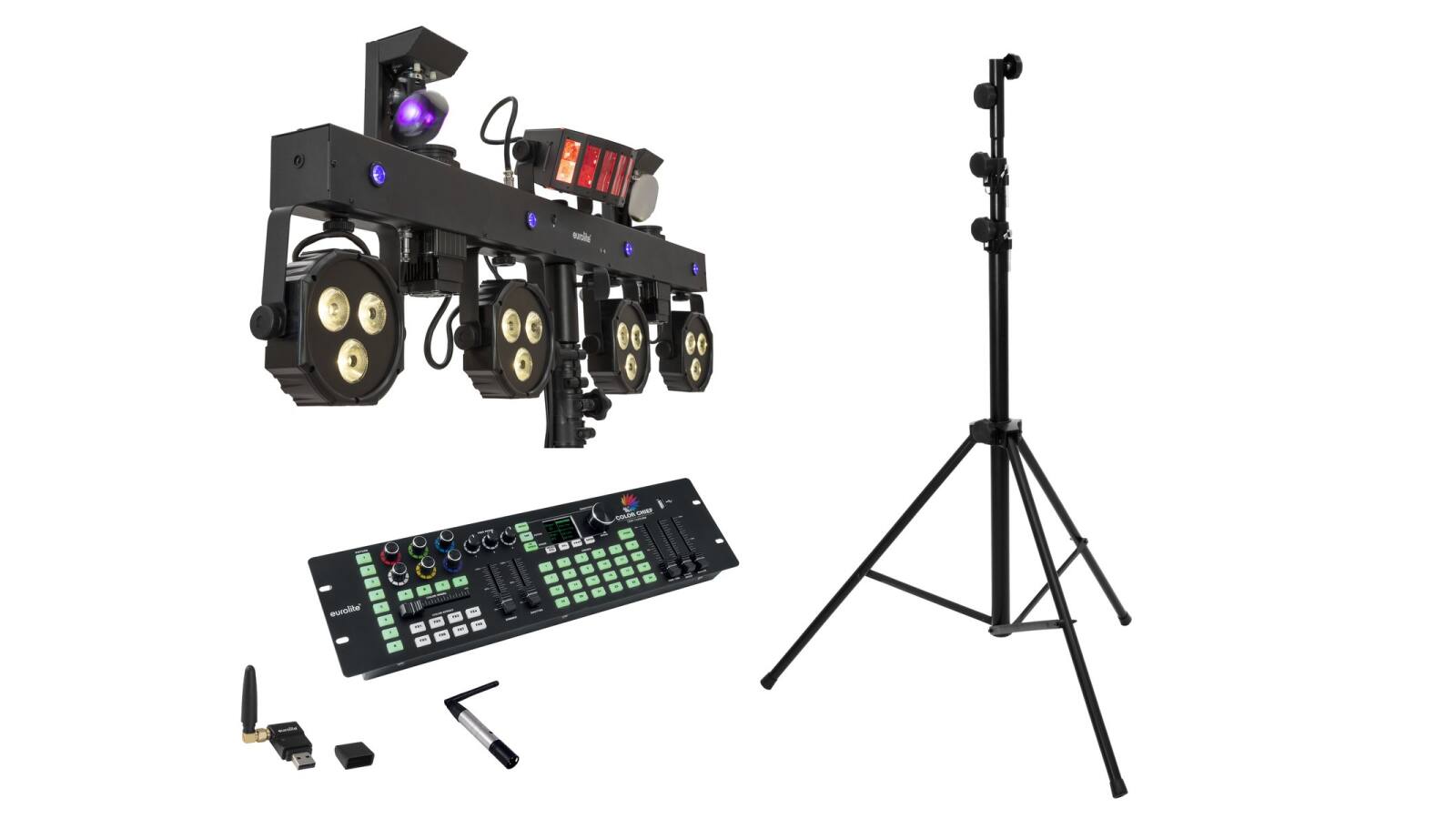 EUROLITE Set LED KLS Scan Next FX Kompakt-Lichtset + Controller + Stativ EUROLITE Set LED KLS Scan Next FX Kompakt-Lichtset + Controller + Stativ von Eurolite