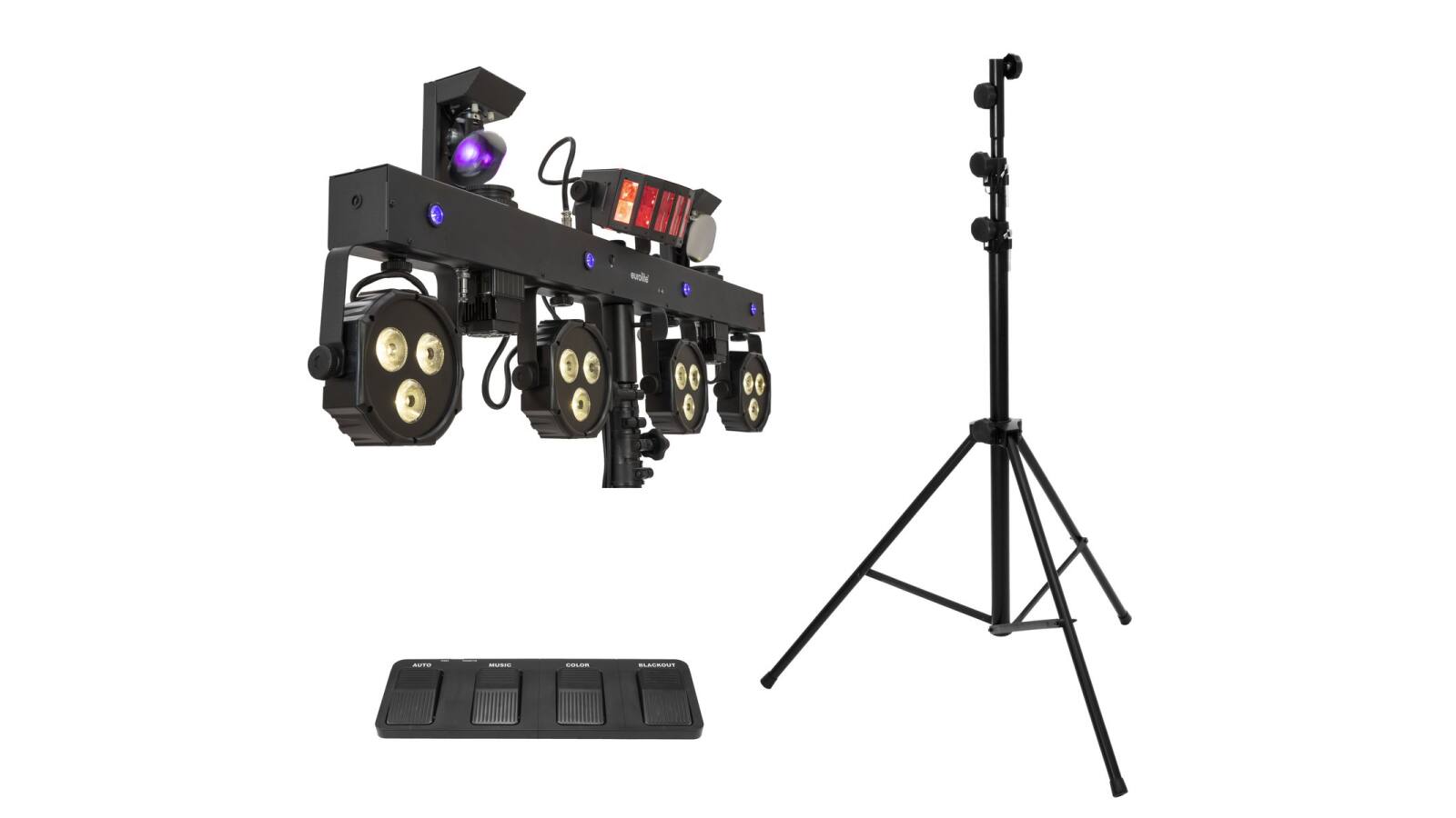 EUROLITE Set LED KLS Scan Next FX Kompakt-Lichtset + Fußschalter + Stativ EUROLITE Set LED KLS Scan Next FX Kompakt-Lichtset + Fußschalter + Stativ von Eurolite