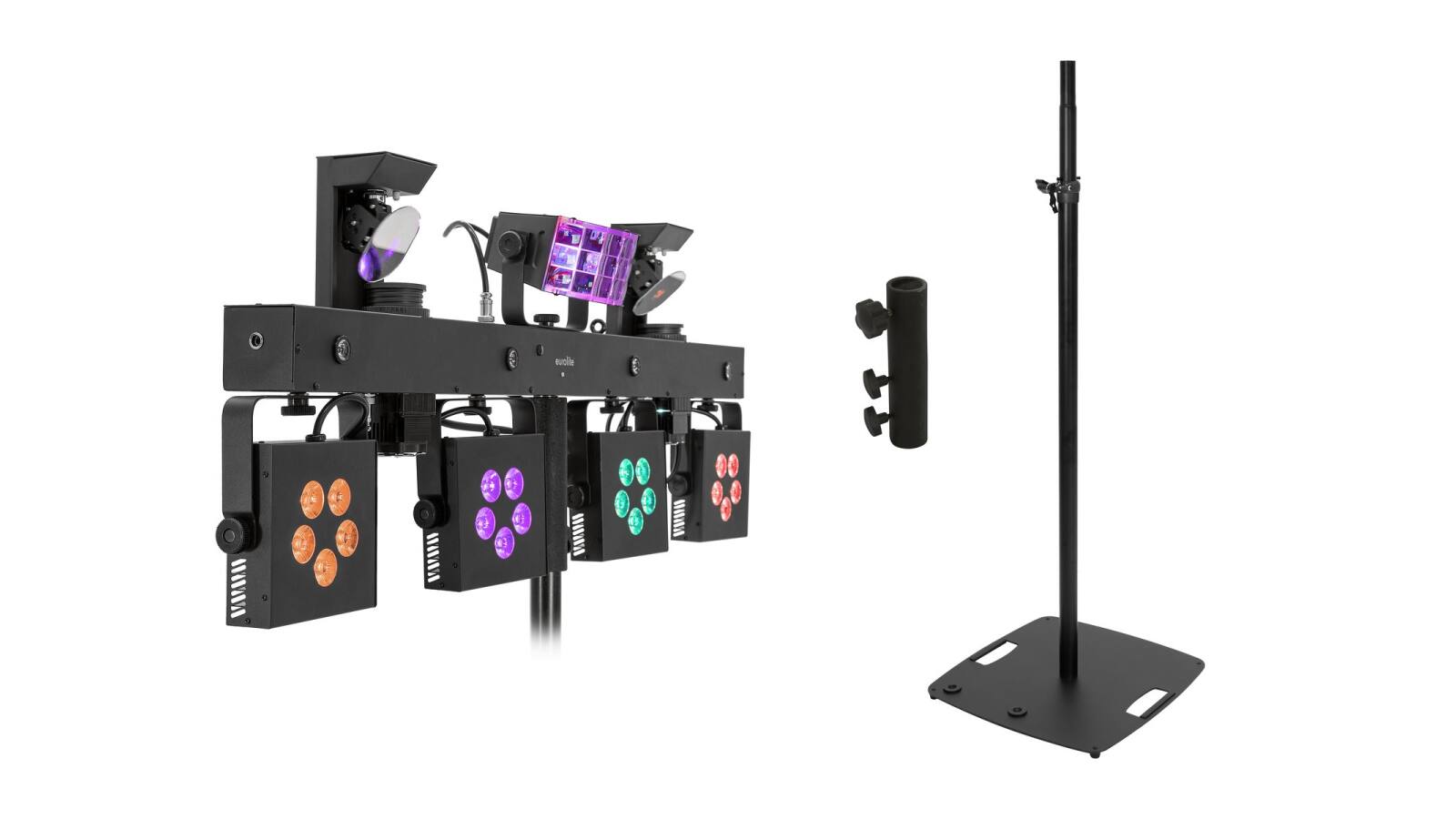 EUROLITE Set LED KLS Scan Pro Next FX Kompakt-Lichtset + BPS-3 Boxenhochständer schwarz EUROLITE Set LED KLS Scan Pro Next FX Kompakt-Lichtset + BPS-3 Boxenhochständer schwarz von Eurolite