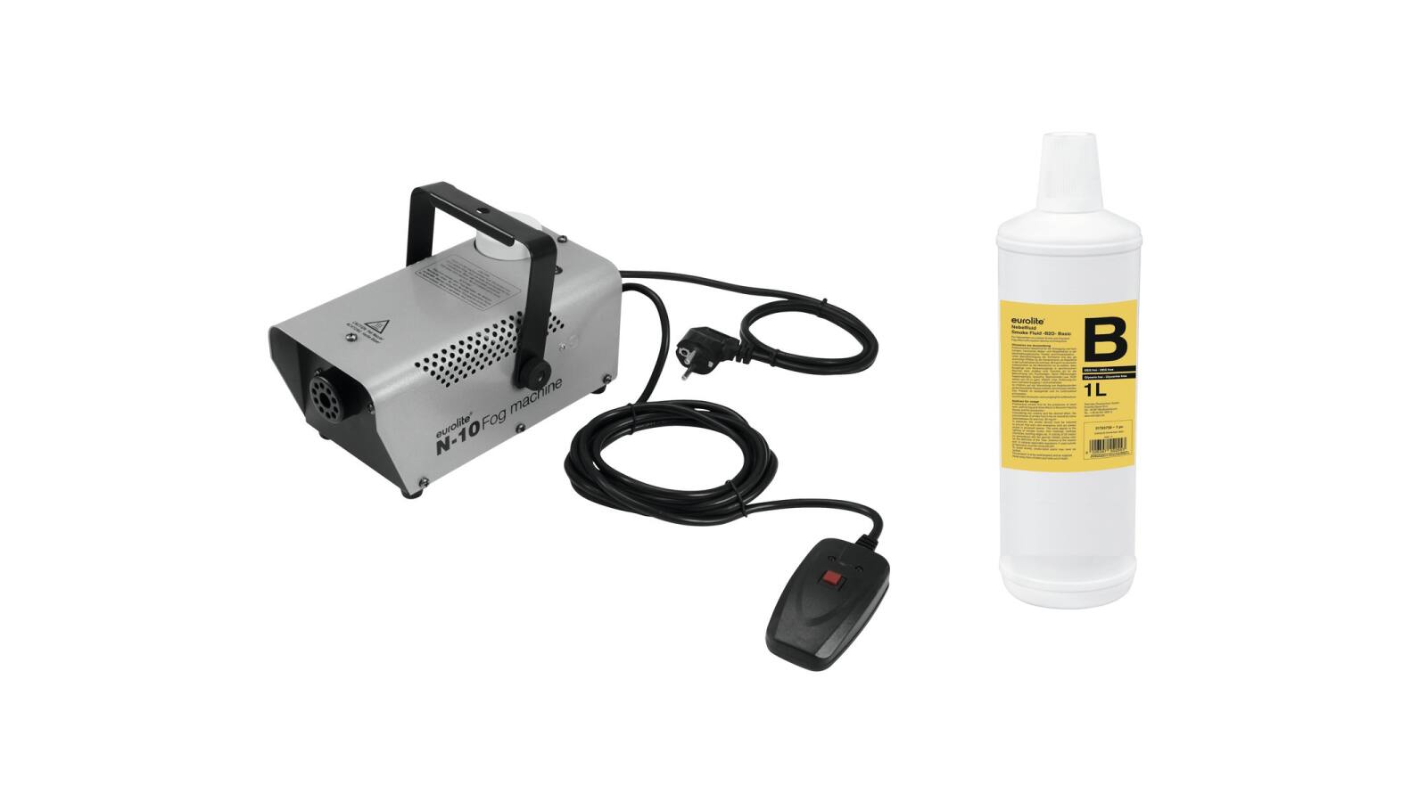 EUROLITE Set N-10 silber + B2D Basic Nebelfluid 1l EUROLITE Set N-10 silber + B2D Basic Nebelfluid 1l von Eurolite