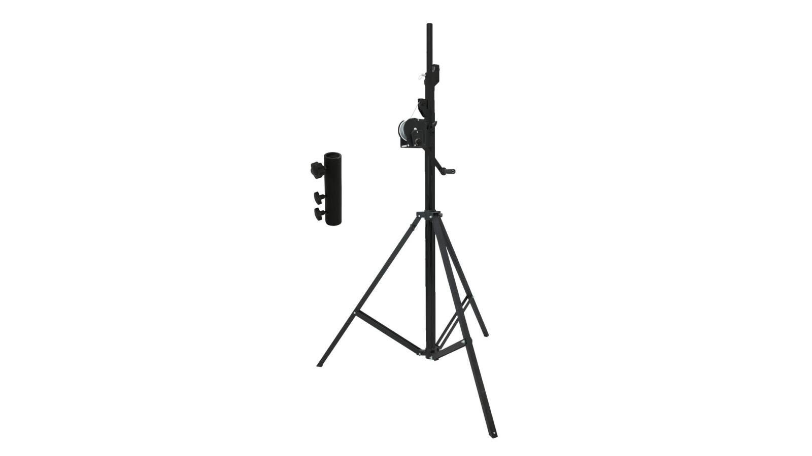 EUROLITE Set STT-400/85 Kurbelstativ TÜV/GS schwarz + STV3529 Adapter lang von Eurolite