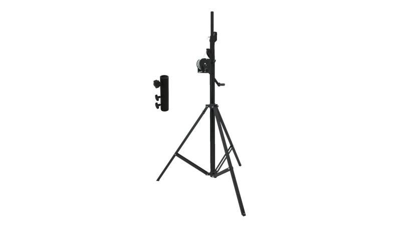 EUROLITE Set STT-400/85 Kurbelstativ TÜV/GS schwarz + STV3529 Adapter lang von Eurolite