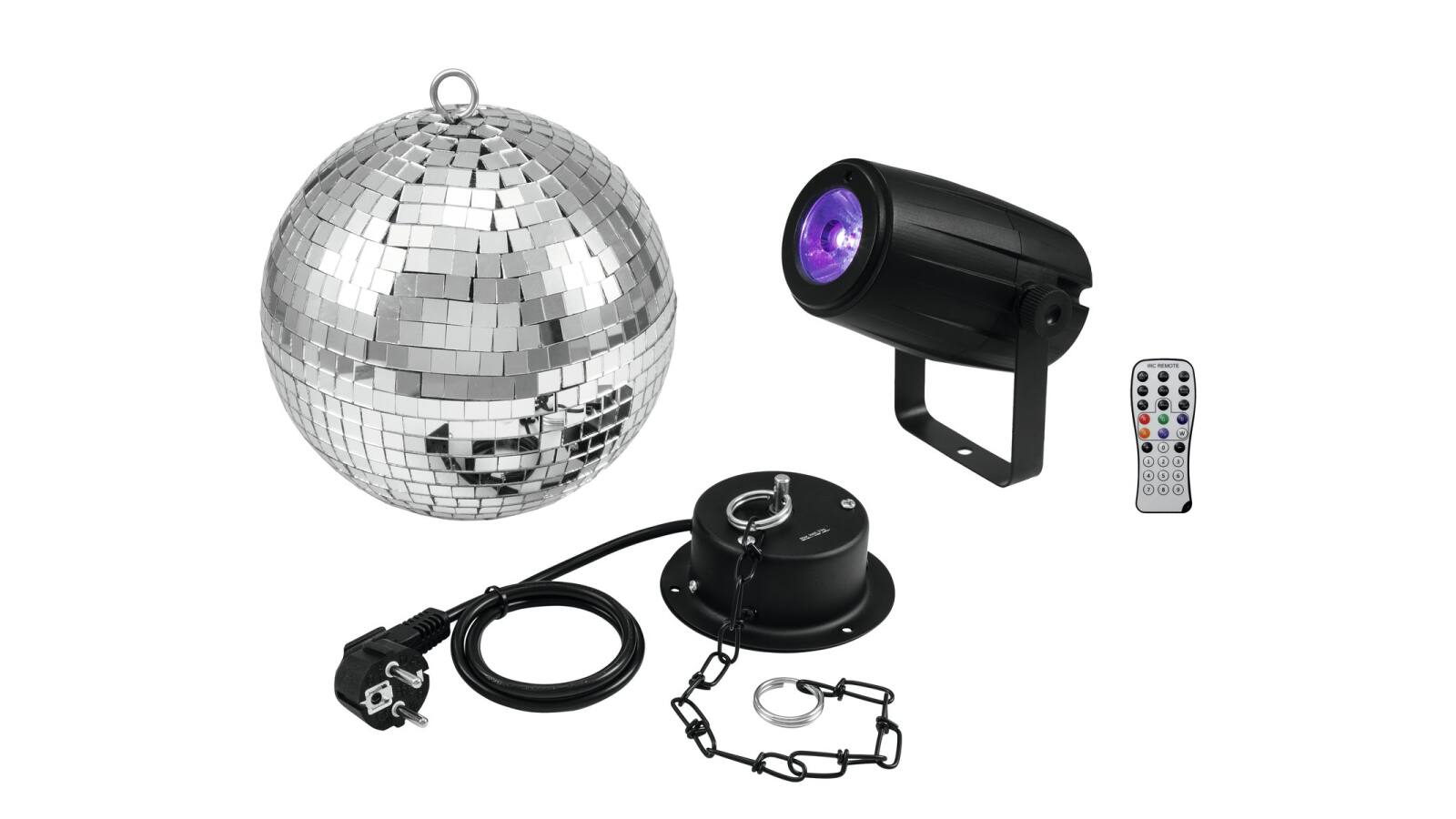 EUROLITE Set Spiegelkugel 20cm mit Motor + LED PST-5 QCL Spot sw EUROLITE Set Spiegelkugel 20cm mit Motor + LED PST-5 QCL Spot sw von Eurolite