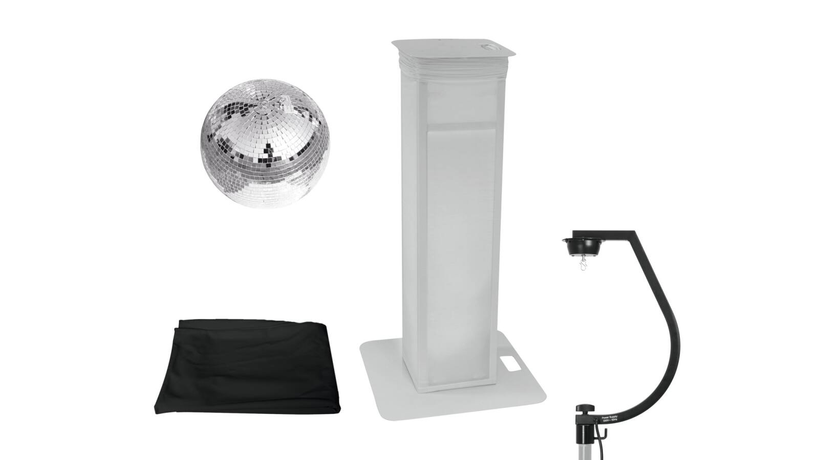 EUROLITE Set Spiegelkugel 30cm mit Stage Stand variabel + Cover schwarz von Eurolite