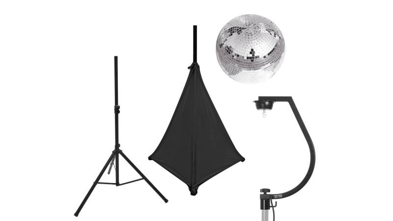 EUROLITE Set Spiegelkugel 30cm mit Stativ und Segel schwarz von Eurolite