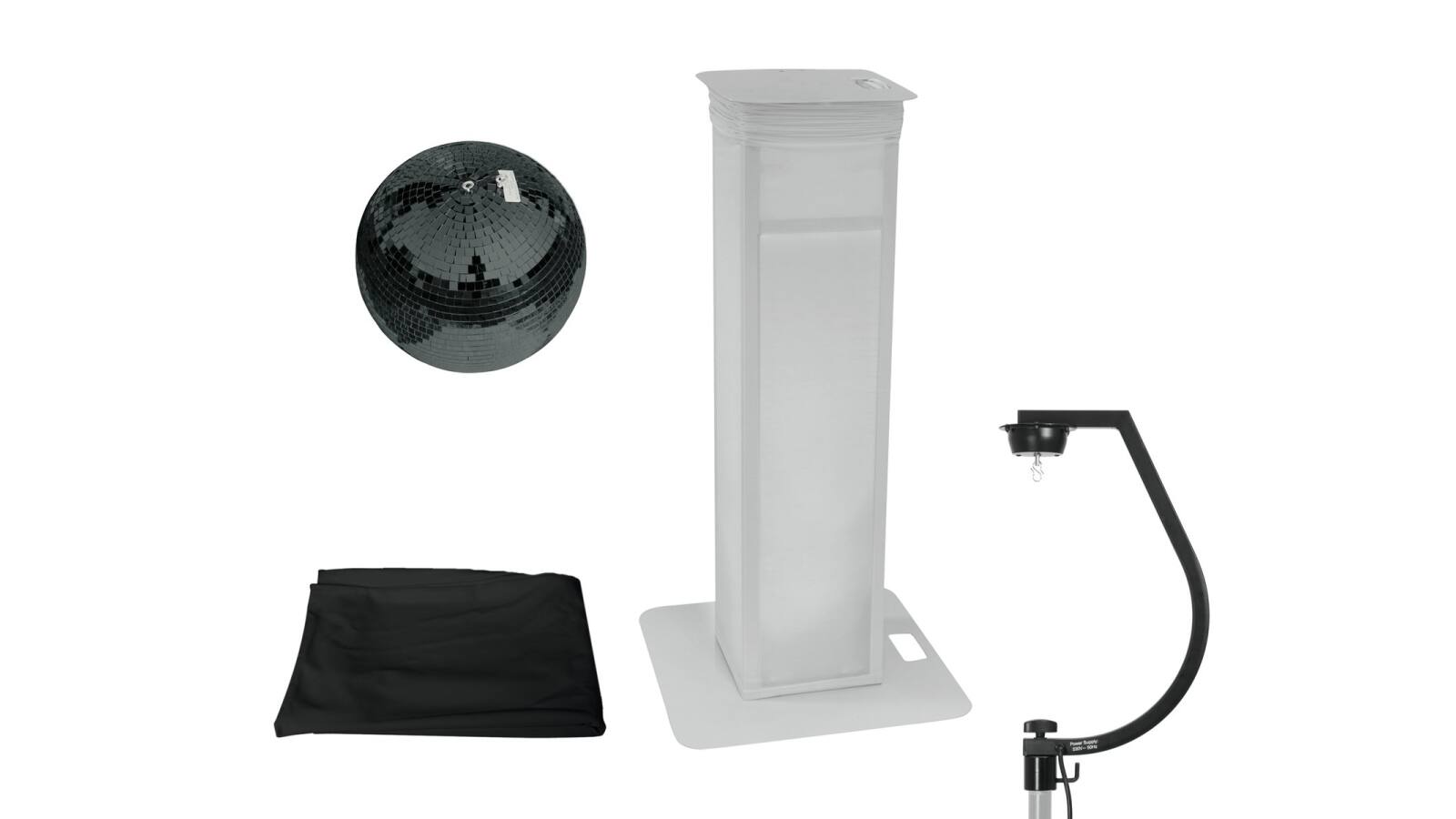 EUROLITE Set Spiegelkugel 30cm schwarz mit Stage Stand variabel + Cover schwarz EUROLITE Set Spiegelkugel 30cm schwarz mit Stage Stand variabel + Cover schwarz von Eurolite