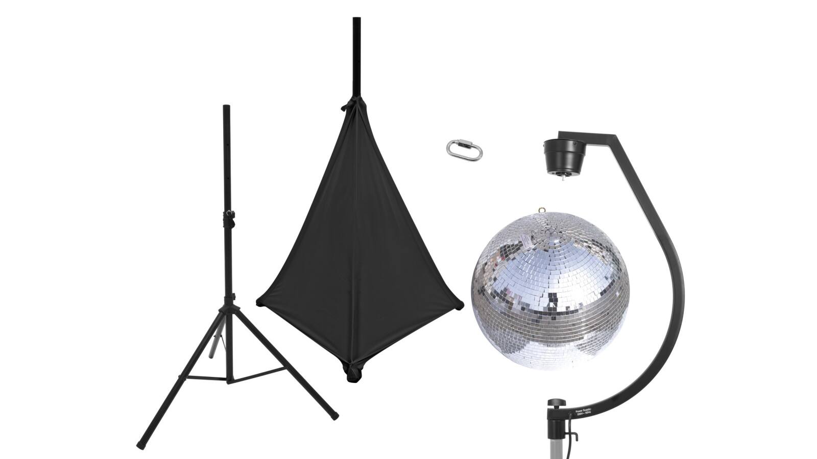 EUROLITE Set Spiegelkugel 50cm mit Stativ und Segel schwarz EUROLITE Set Spiegelkugel 50cm mit Stativ und Segel schwarz von Eurolite