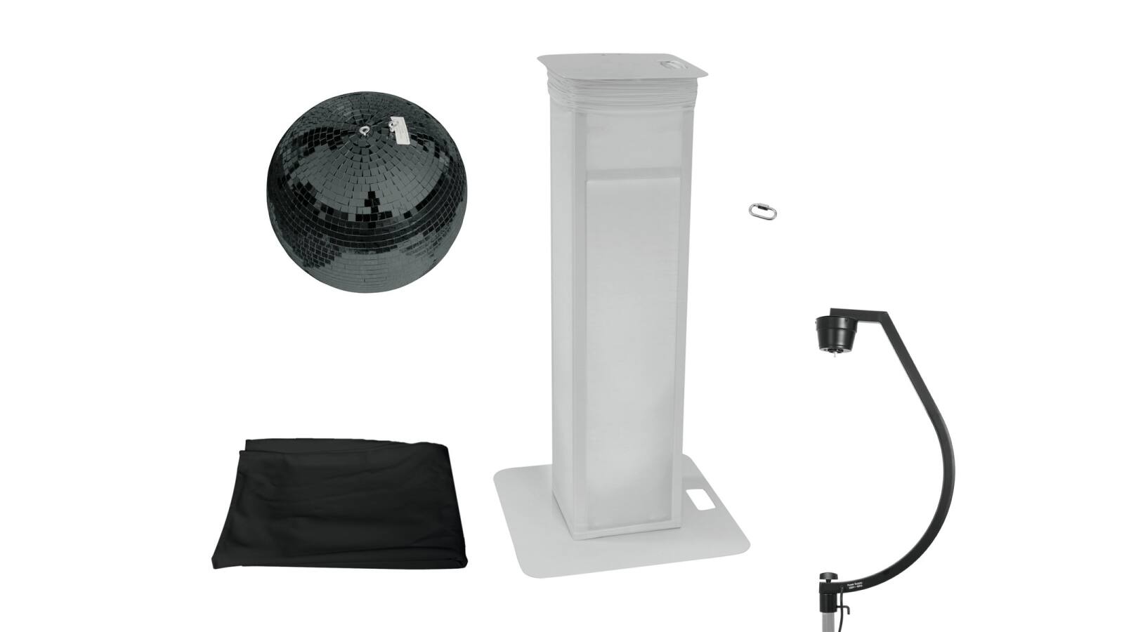 EUROLITE Set Spiegelkugel 50cm schwarz mit Stage Stand variabel + Cover schwarz EUROLITE Set Spiegelkugel 50cm schwarz mit Stage Stand variabel + Cover schwarz von Eurolite
