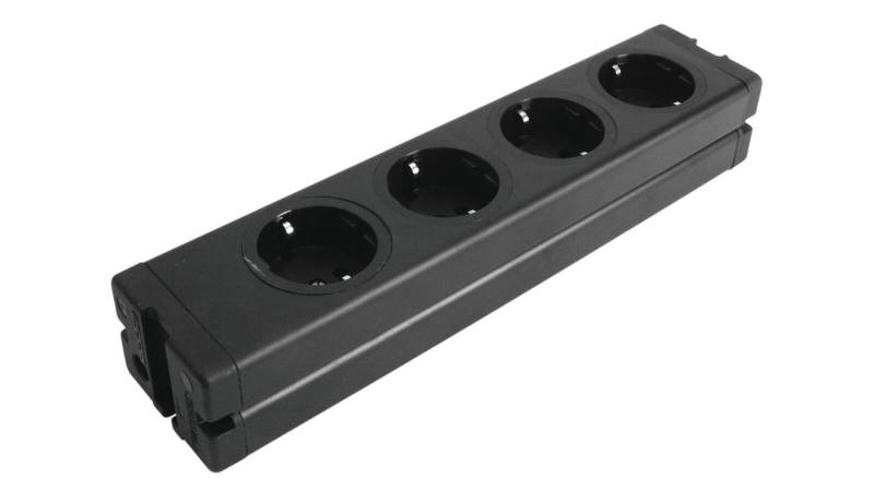 EUROLITE Steckdosenleiste 4-fach ALU sw von Eurolite