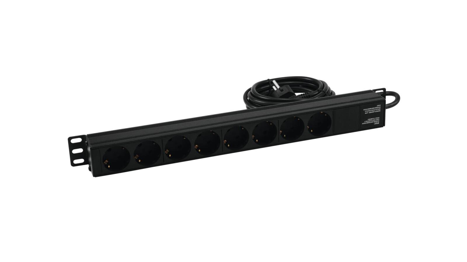 EUROLITE Steckdosenleiste R19-8 1HE sw 2,7m von Eurolite