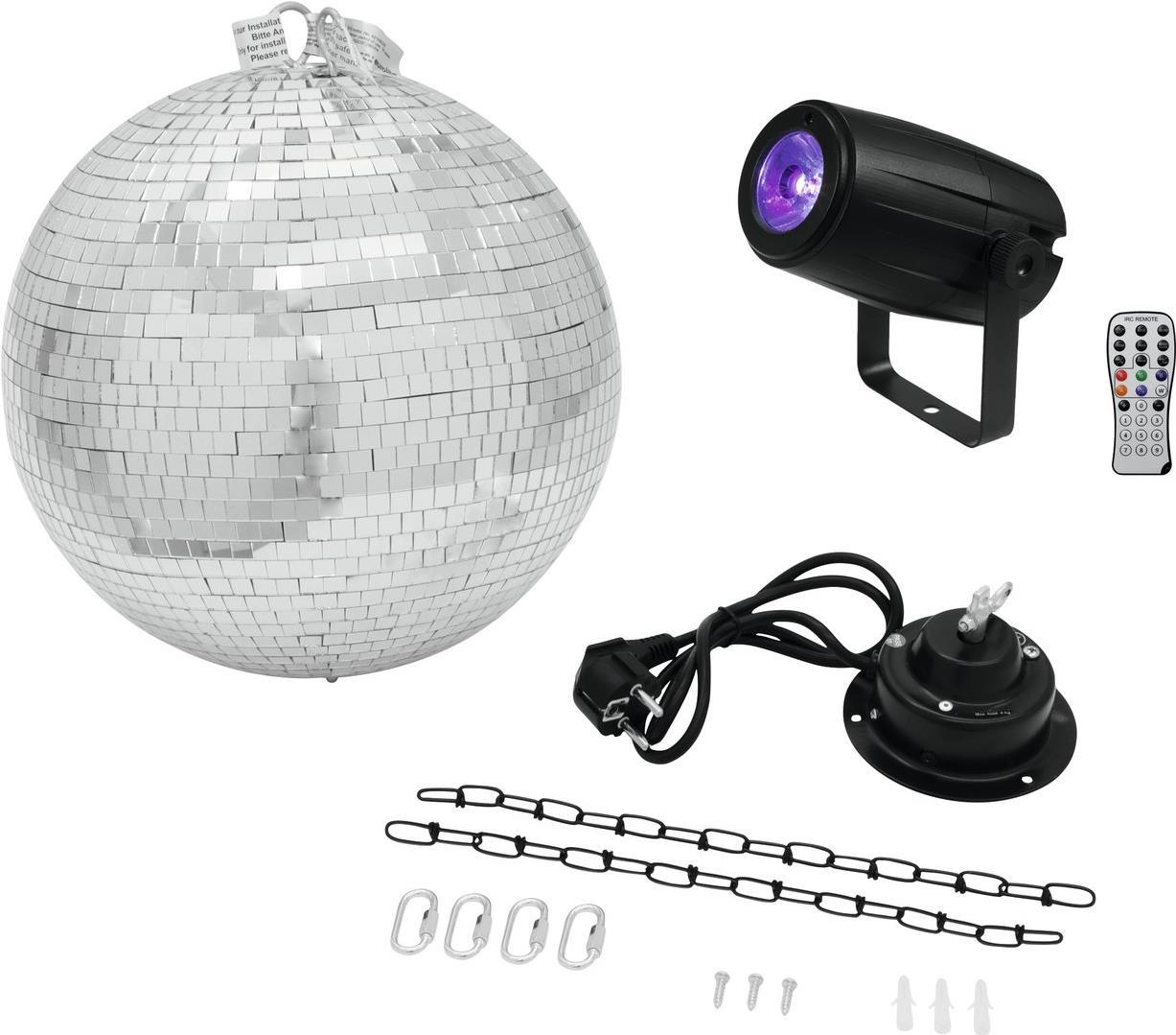 Eurolite LED Discokugel-Set mit Motor, mit LED-Beleuchtung 30 cm (20000562) von Eurolite