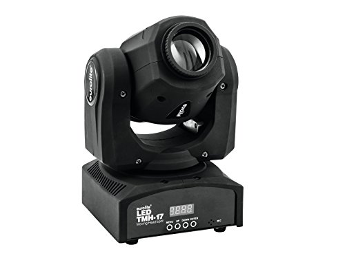 Eurolite LED TMH-17 Moving-Head Spot | Handliches Spotlight mit 30-Watt-LED, Gobos und Farbrad | 7 dichroitische Farben plus weiß | Strobe-Effekt mit variabler Geschwindigkeit | Manueller Fokus von Eurolite