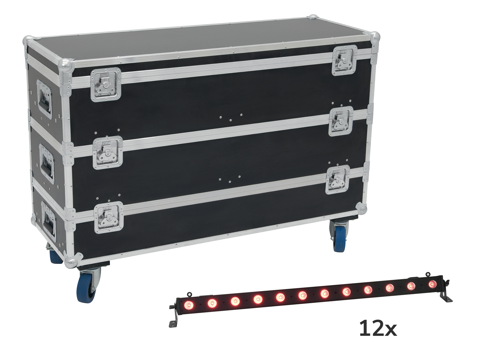 Eurolite Set 12x LED BAR-12 QCL RGB+UV Leiste + Case mit Rollen Eurolite Set 12x LED BAR-12 QCL RGB+UV Leiste + Case mit Rollen von Eurolite