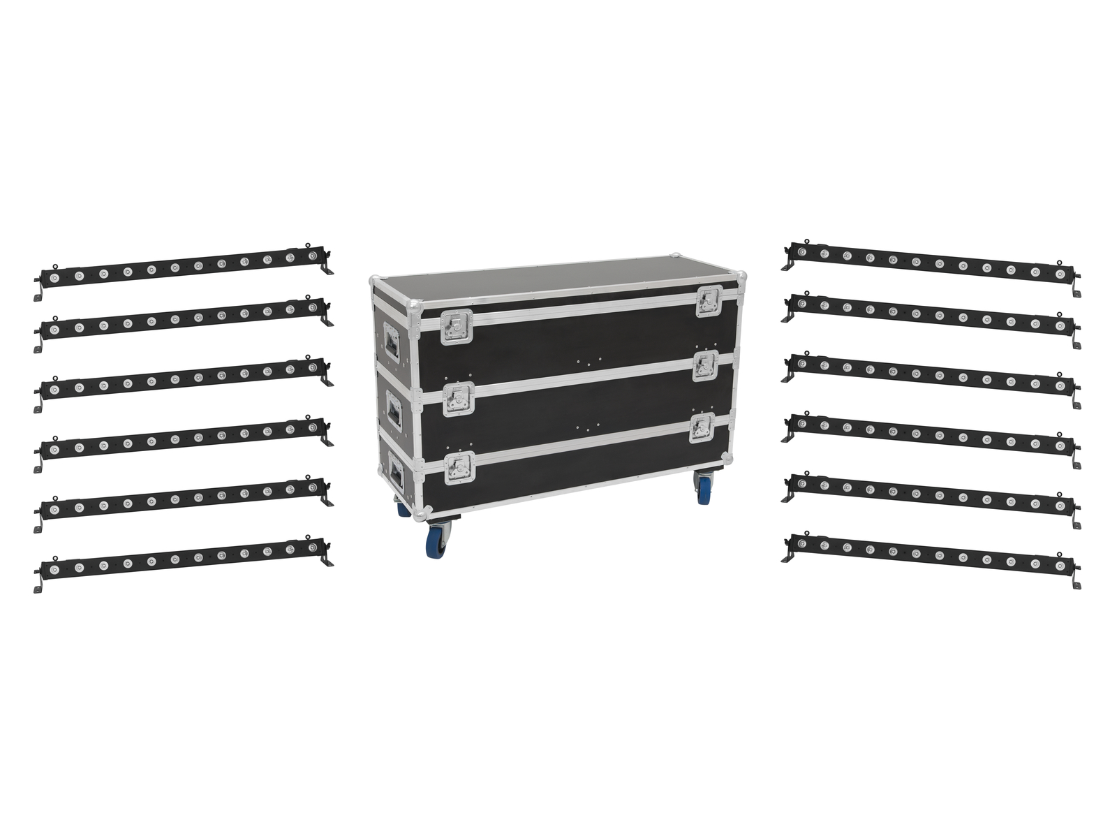 Eurolite Set 12x LED BAR-12 QCL RGBW Leiste + Case L von Eurolite