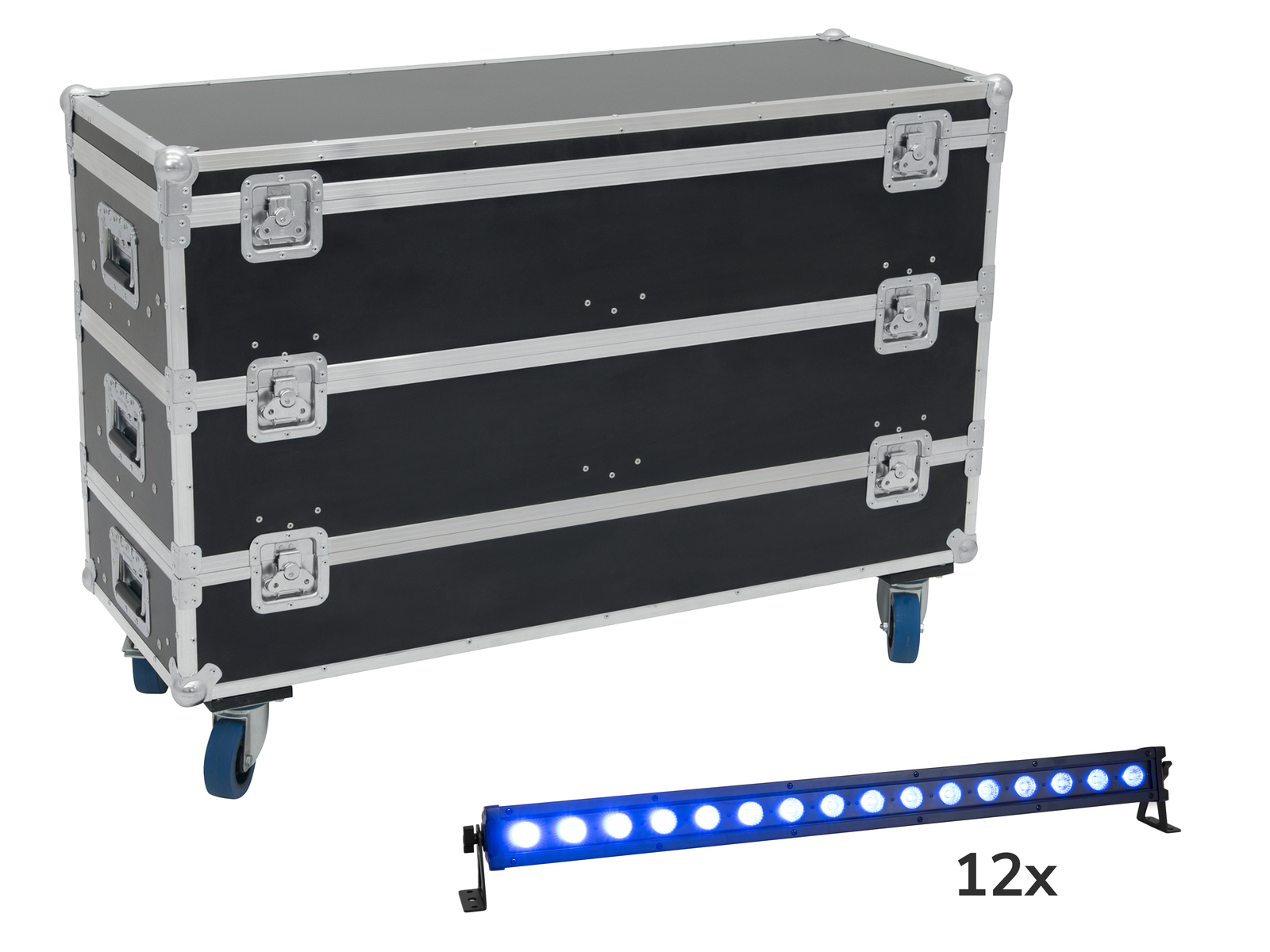 Eurolite Set 12x LED IP T-Bar 16 QCL Leiste + Case mit Rollen von Eurolite