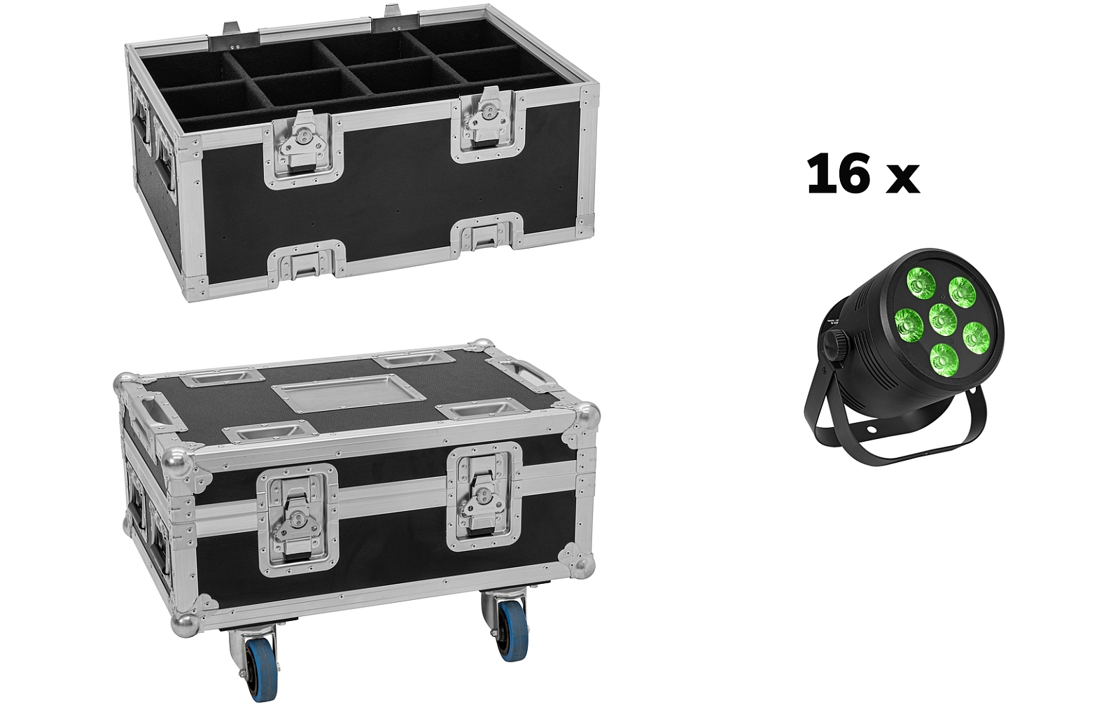 Eurolite Set 16x LED Silent Par 6 QCL Floor sw + Case Eurolite Set 16x LED Silent Par 6 QCL Floor sw + Case von Eurolite