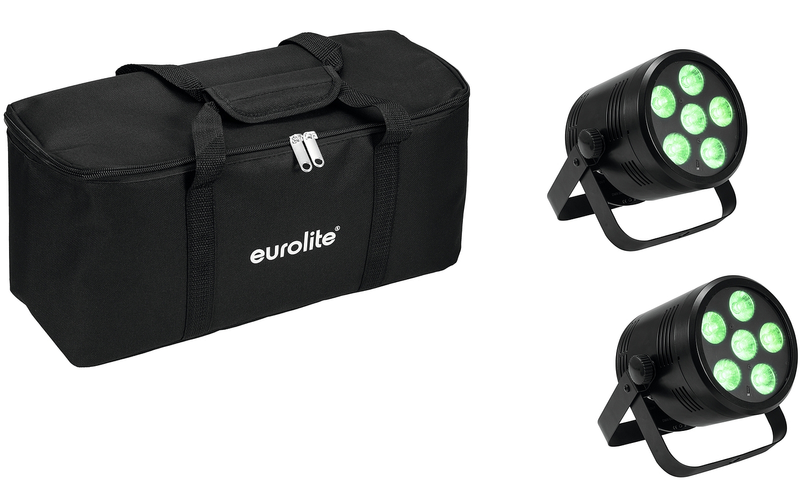 Eurolite Set 2x AKKU PAR 6 QCL + Soft-Bag von Eurolite