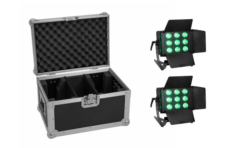 Eurolite Set 2x LED CLS-9 QCL RGB/WW 9x7W + Case von Eurolite