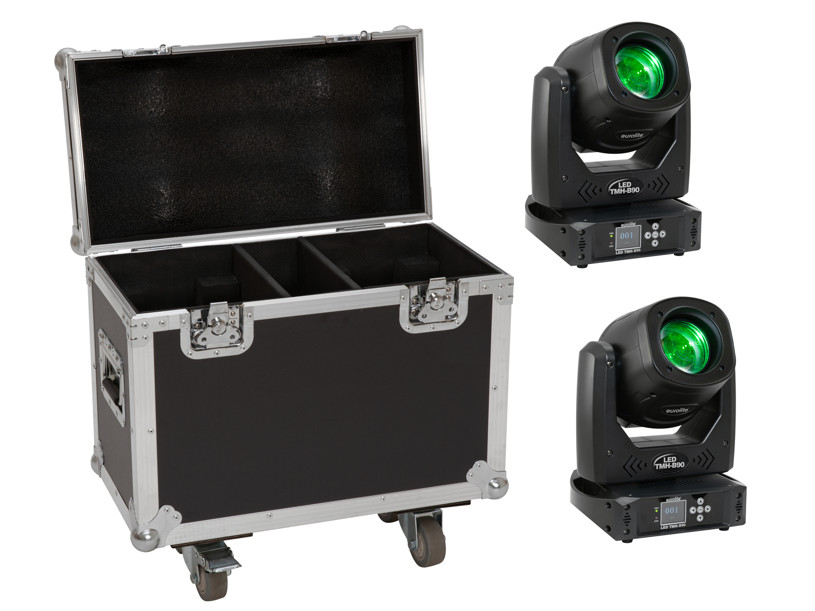 Eurolite Set 2x LED TMH-B90 + Case mit Rollen von Eurolite