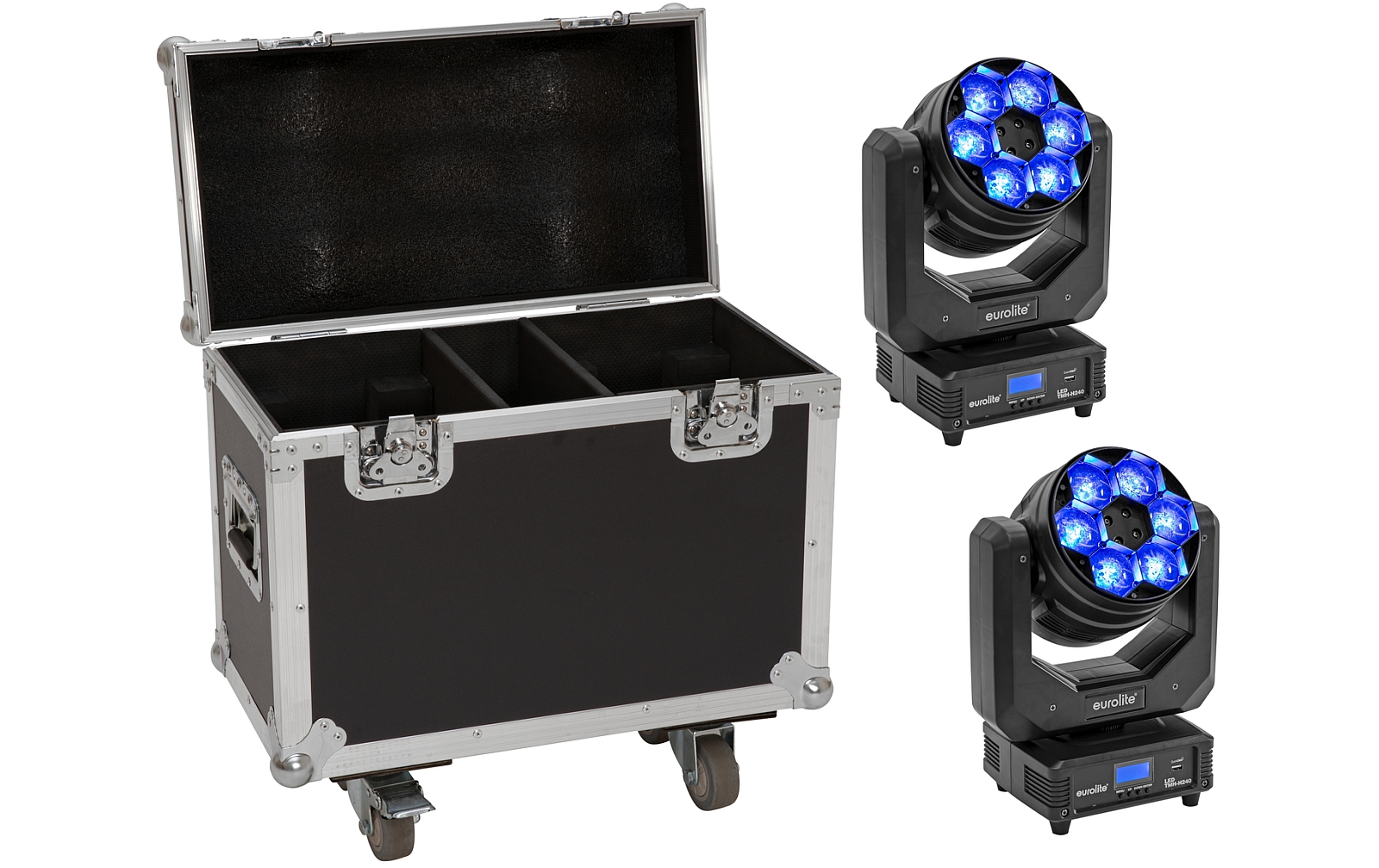 Eurolite Set 2x LED TMH-H240 Beam/Wash/Flowereffekt + Case von Eurolite