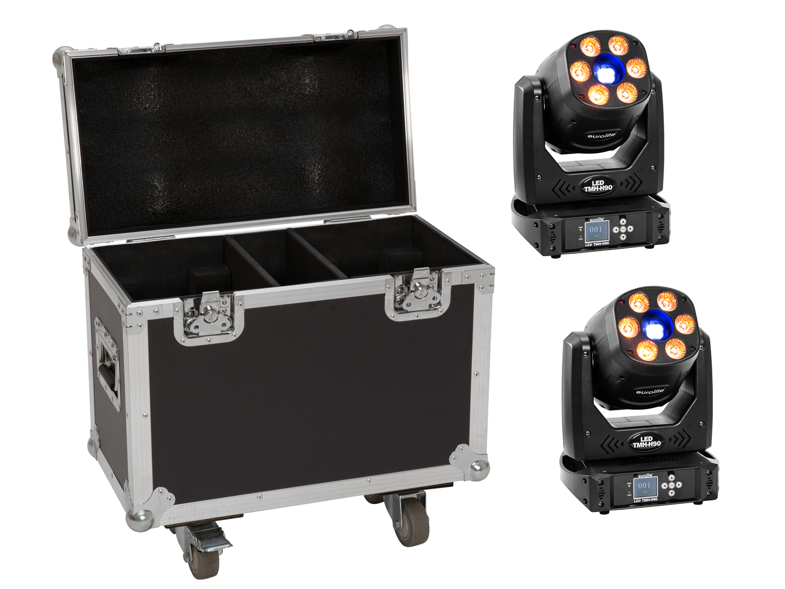 Eurolite Set 2x LED TMH-H90 + Case mit Rollen Eurolite Set 2x LED TMH-H90 + Case mit Rollen von Eurolite