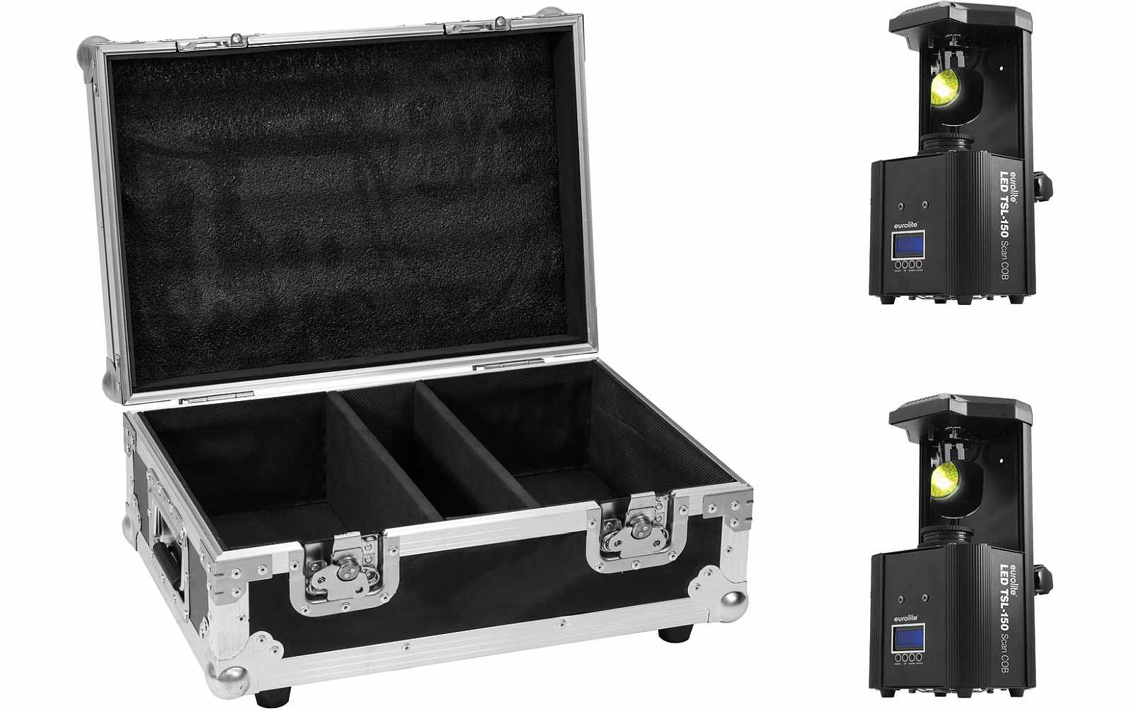 Eurolite Set 2x LED TSL-150 Scan COB + Case von Eurolite