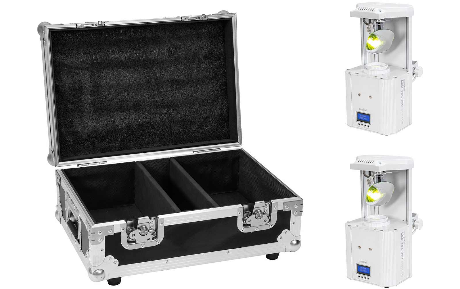 Eurolite Set 2x LED TSL-350 Scan COB weiß + Case von Eurolite