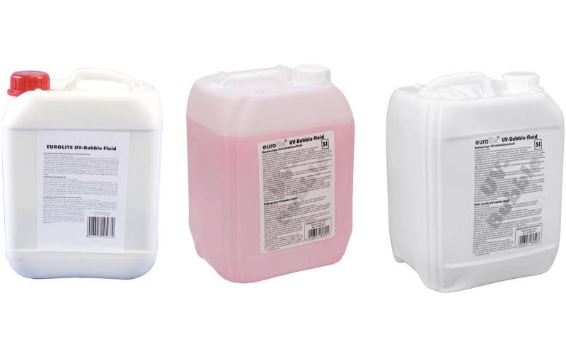 Eurolite Set 3x UV-Seifenblasenfluid 5l gelb + rot + blau von Eurolite