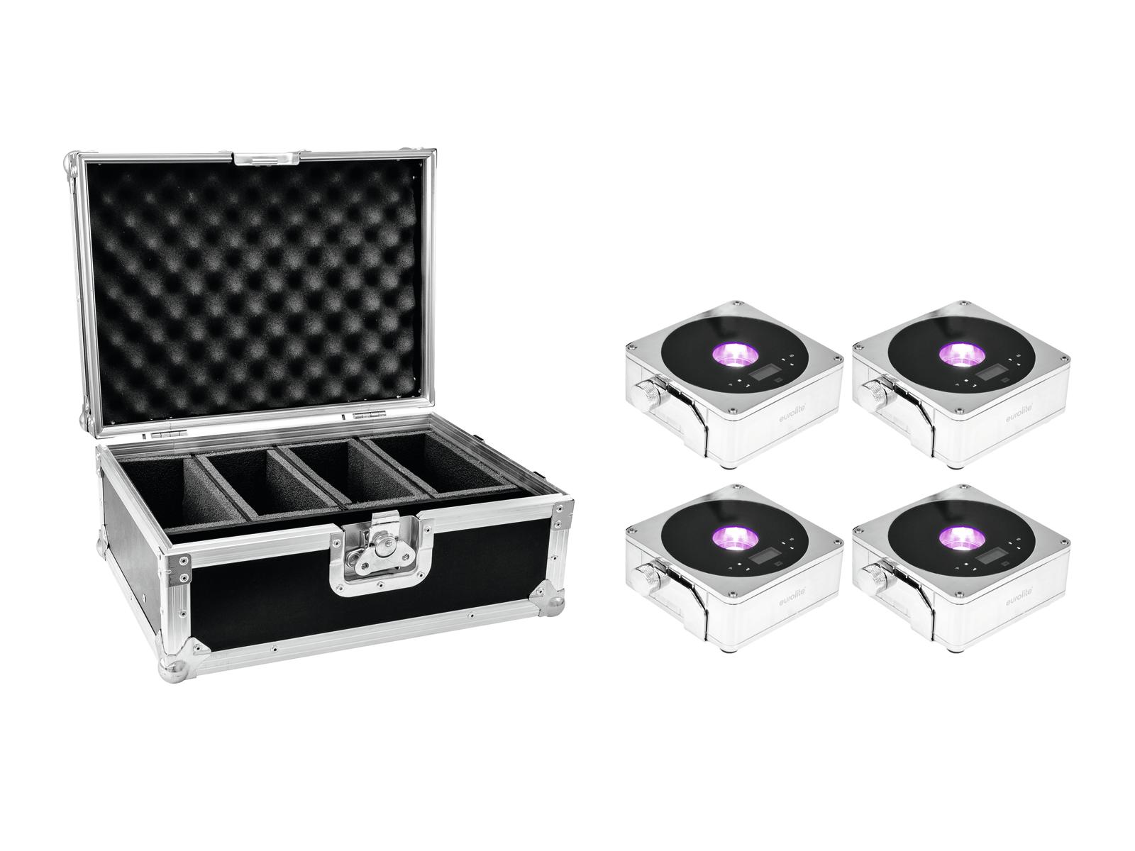 Eurolite Set 4x AKKU IP Flat Light 1 chrom + Case Eurolite Set 4x AKKU IP Flat Light 1 chrom + Case von Eurolite
