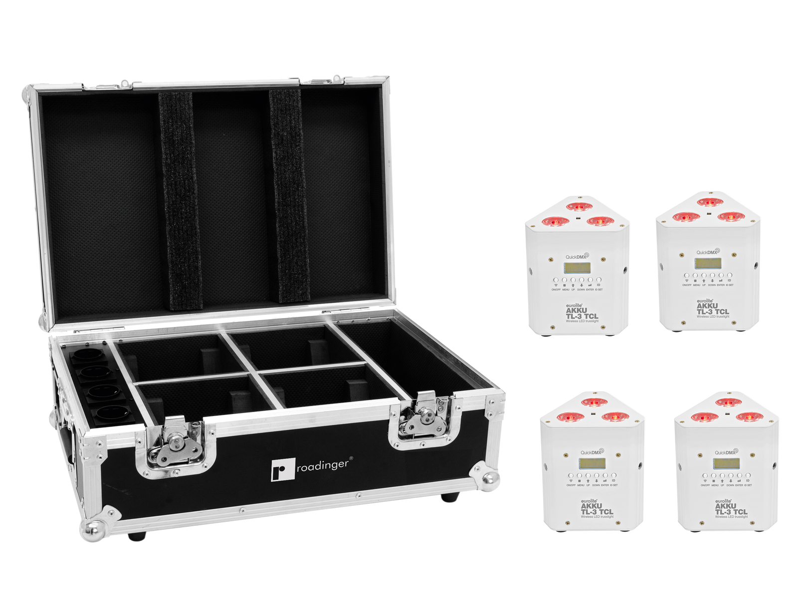 Eurolite Set 4x AKKU TL-3 TCL weiß + Case mit Ladefunktion von Eurolite