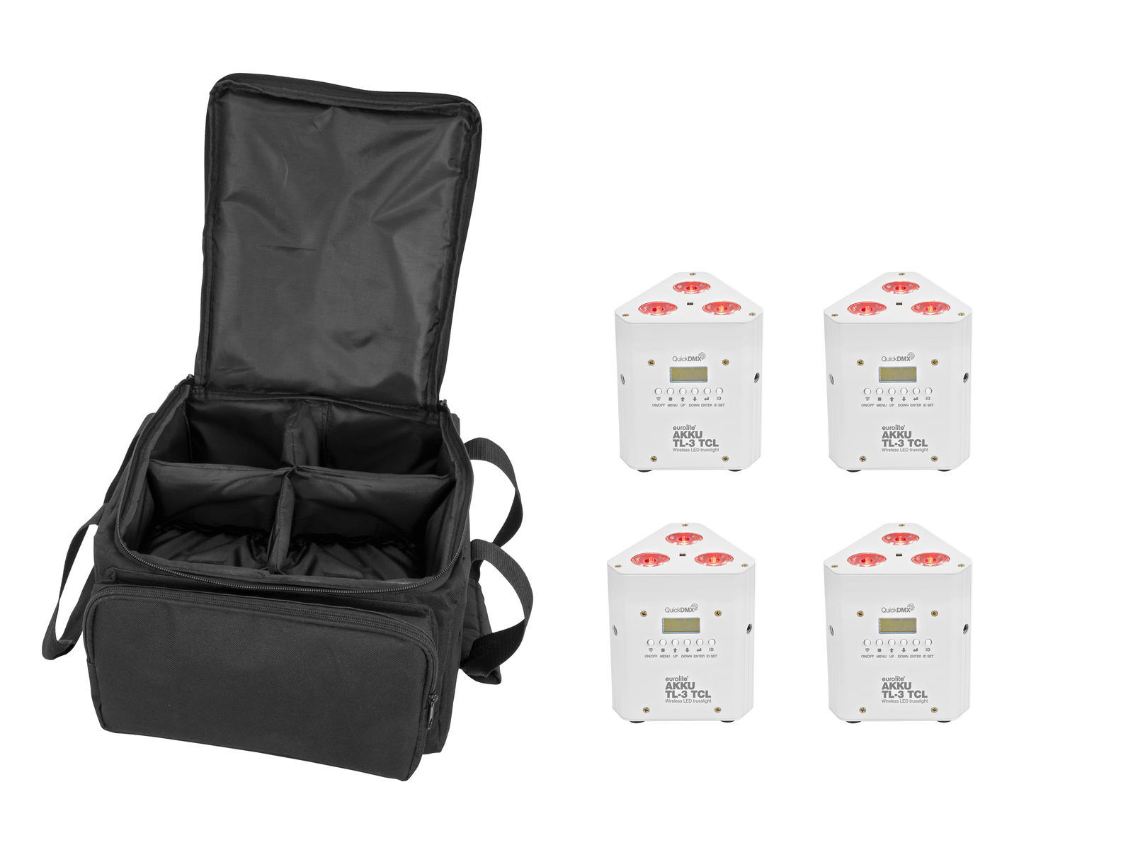 Eurolite Set 4x AKKU TL-3 TCL weiß + SB-4 Soft-Bag Eurolite Set 4x AKKU TL-3 TCL weiß + SB-4 Soft-Bag von Eurolite