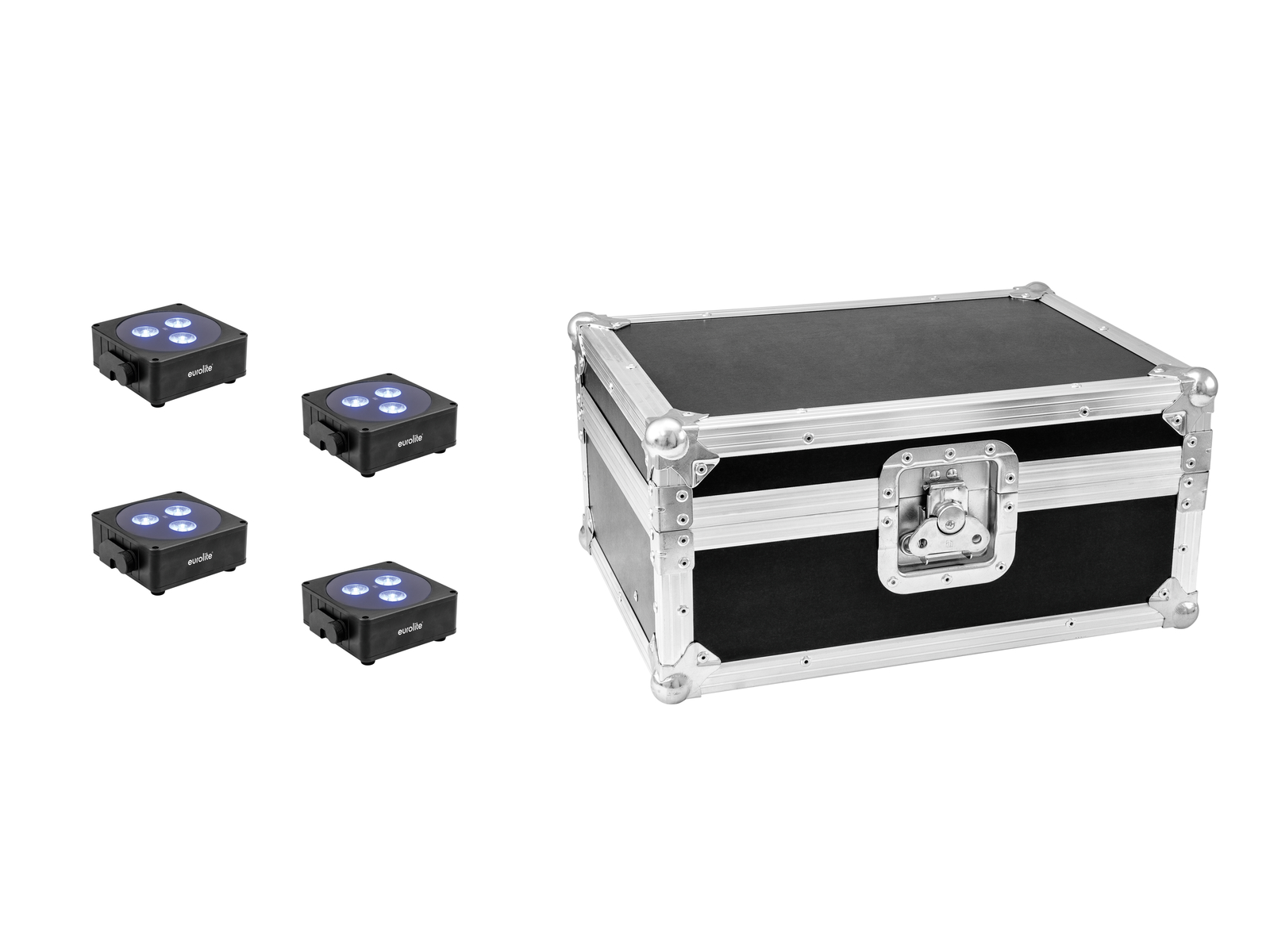 Eurolite Set 4x Akku Flat Light 3 sw + Case Eurolite Set 4x Akku Flat Light 3 sw + Case von Eurolite