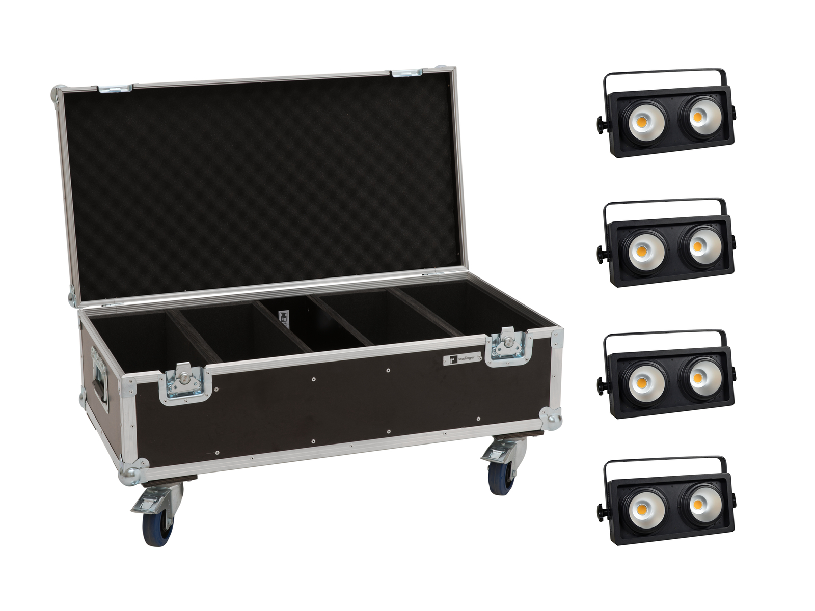 Eurolite Set 4x Audience Blinder 2x100W LED COB WW + Case von Eurolite