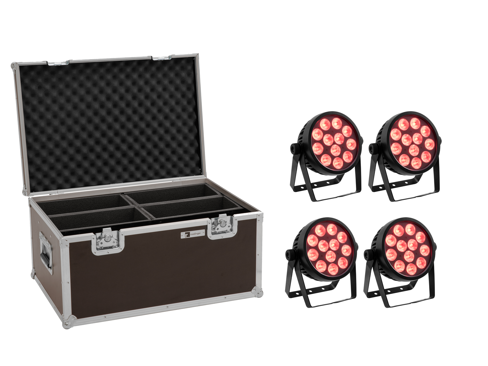 Eurolite Set 4x LED 4C-12 Silent Slim Spot + Case von Eurolite