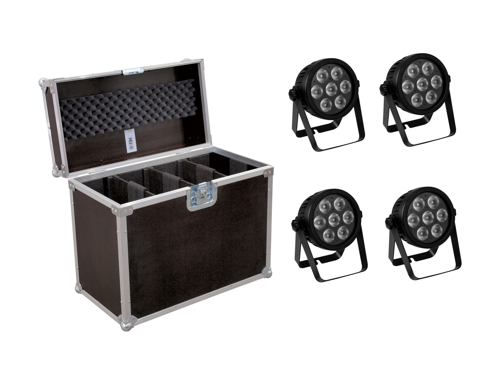 Eurolite Set 4x LED 7C-7 Silent Slim Spot + Case von Eurolite