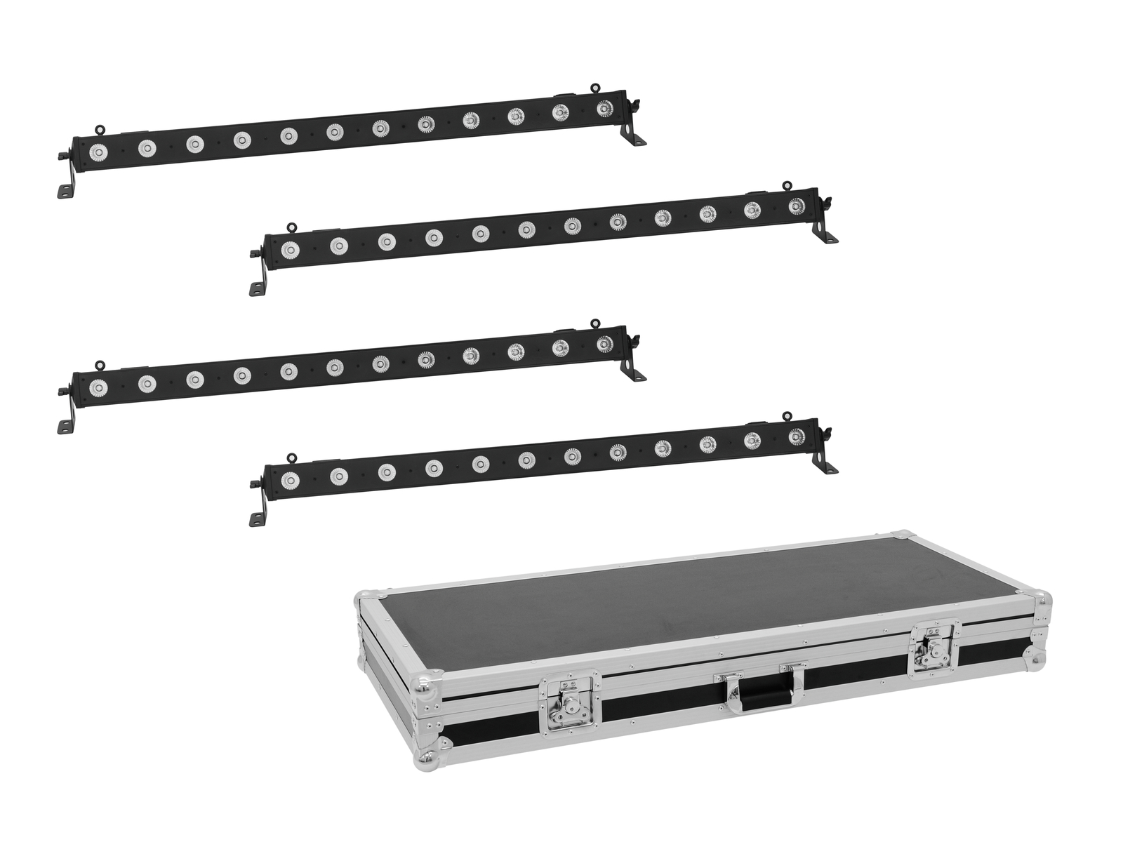 Eurolite Set 4x LED BAR-12 QCL RGBA Leiste + Case von Eurolite