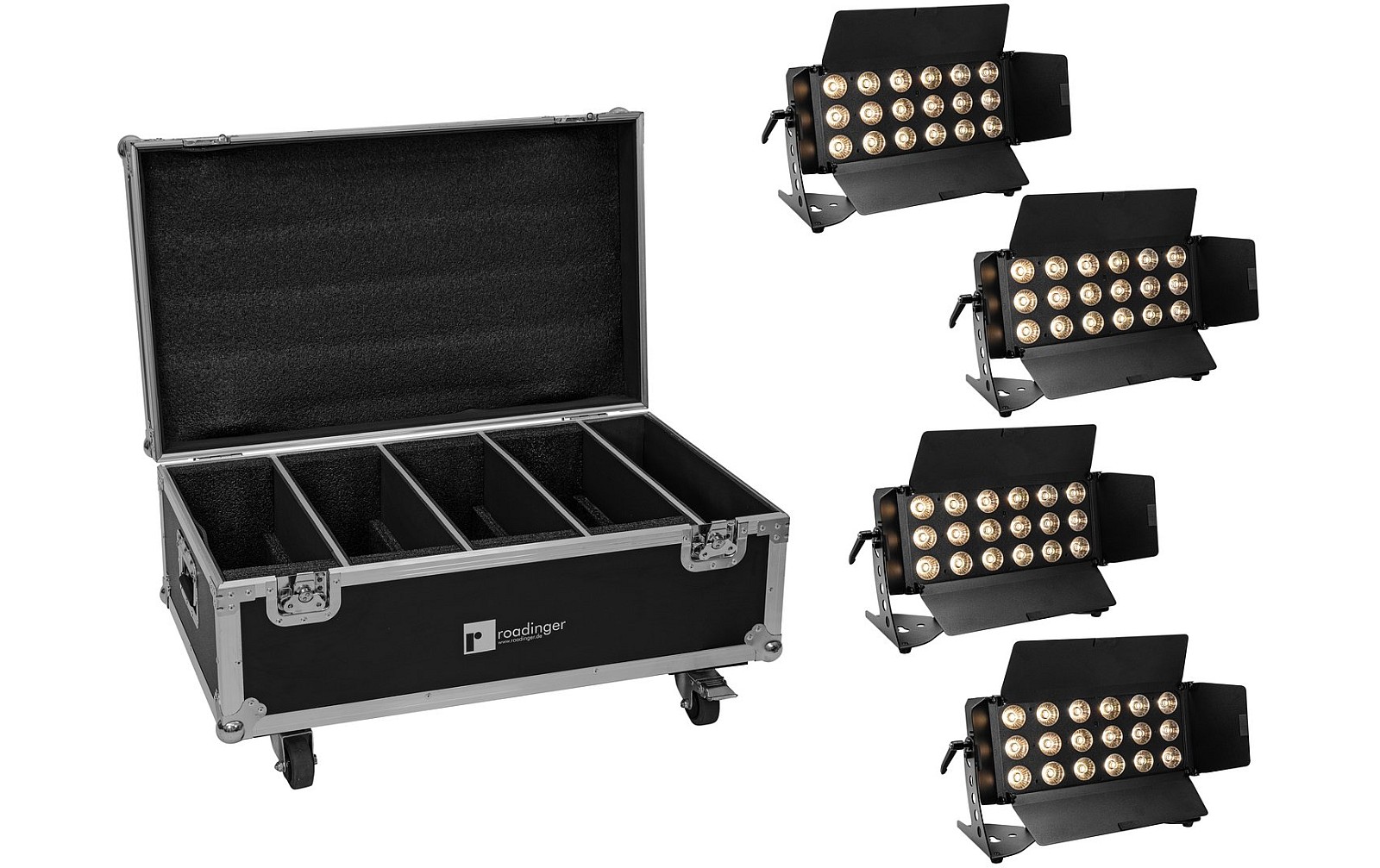 Eurolite Set 4x LED CLS-18 QCL RGB/WW 18x7W + Flightcase mit Rollen Eurolite Set 4x LED CLS-18 QCL RGB/WW 18x7W + Flightcase mit Rollen von Eurolite