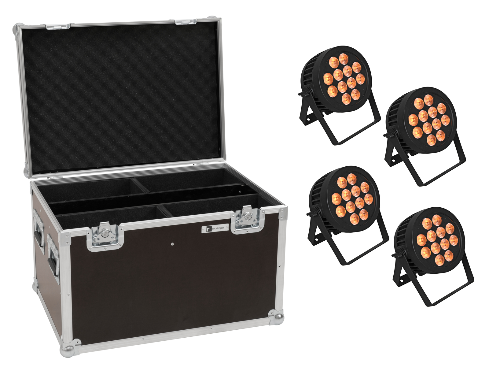 Eurolite Set 4x LED IP PAR 12x9W SCL Spot + Case von Eurolite