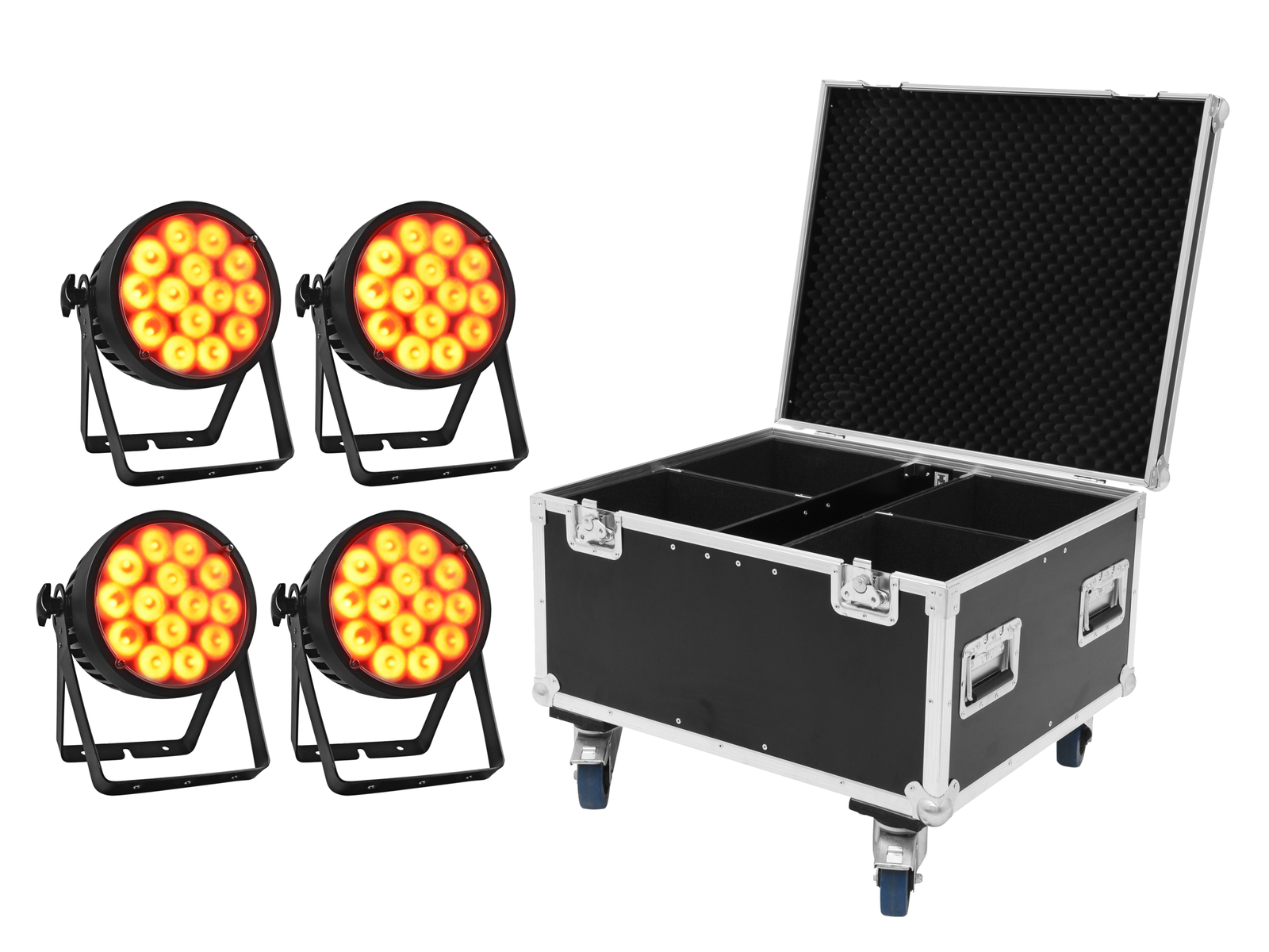 Eurolite Set 4x LED IP PAR 14x10W HCL + Case von Eurolite