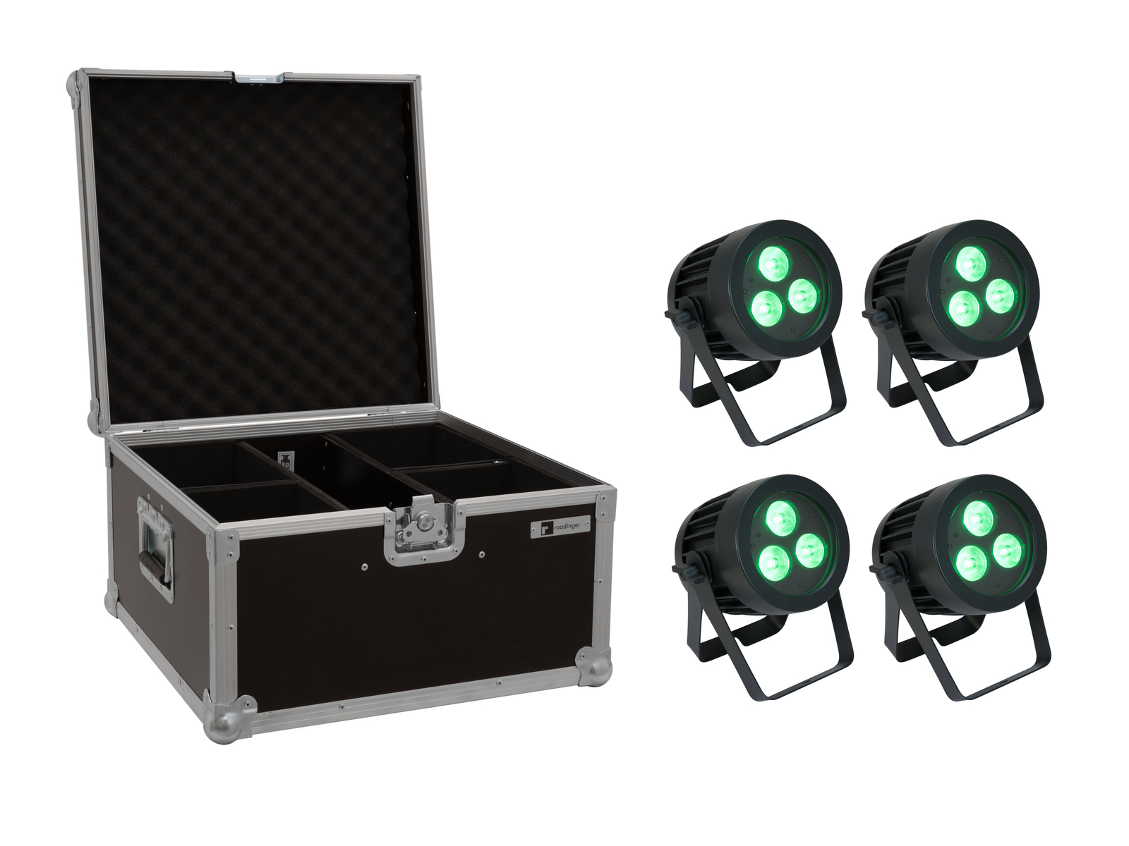 Eurolite Set 4x LED IP PAR 3x8W QCL Spot + Case von Eurolite