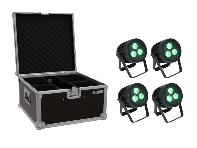 Eurolite Set 4x LED IP PAR 3x8W QCL Spot + Case von Eurolite