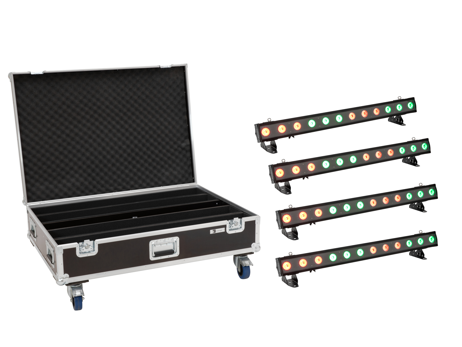 Eurolite Set 4x LED IP T-PIX 12 HCL Leiste + Case mit Rollen von Eurolite