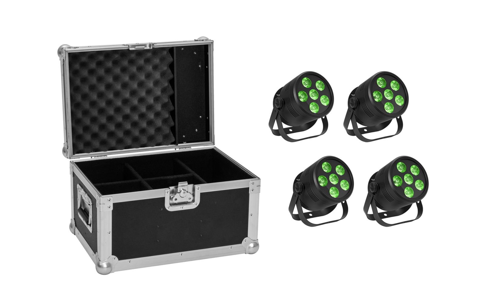 Eurolite Set 4x LED Silent PAR 6 QCL Floor sw + Case Eurolite Set 4x LED Silent PAR 6 QCL Floor sw + Case von Eurolite