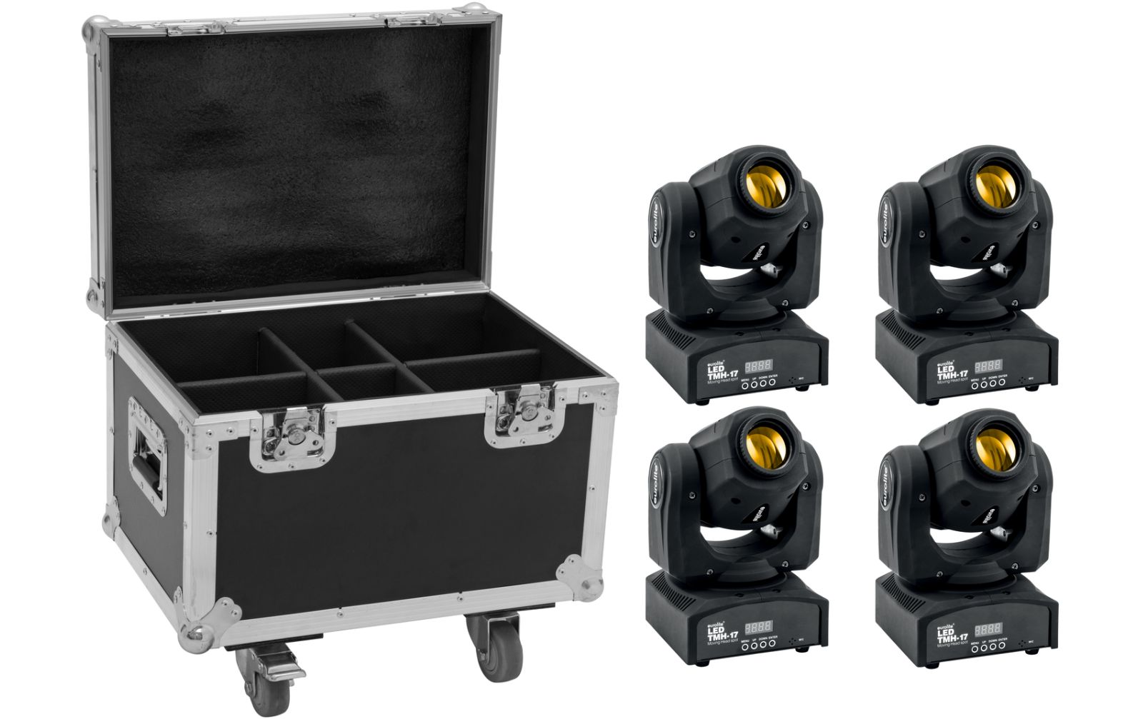 Eurolite Set 4x LED TMH-17 Spot + Case mit Rollen Eurolite Set 4x LED TMH-17 Spot + Case mit Rollen von Eurolite