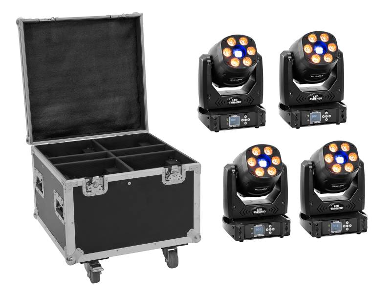 Eurolite Set 4x LED TMH-H90 + Case mit Rollen von Eurolite